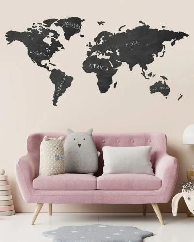 mapa świata kredowa do pokoju dziecka