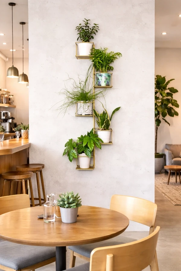 złoty kwietnik na ścianę do biura