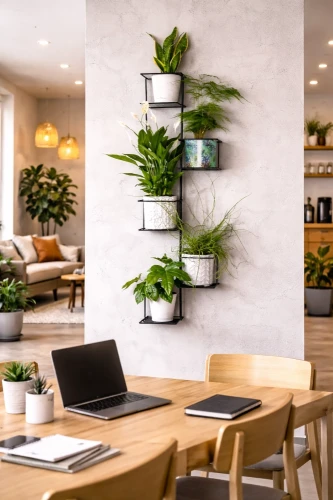 czarny  kwietnik ścienny do biura