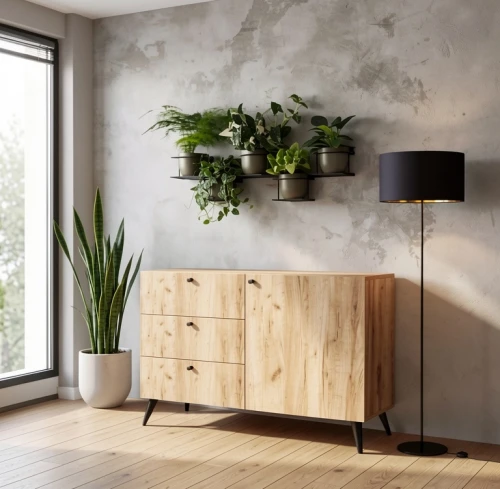 czarny kwietnik idealny nad komodę