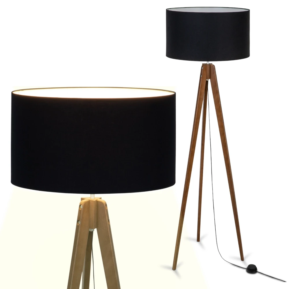 Lampa Podłogowa NATURA  Czarny Abażur