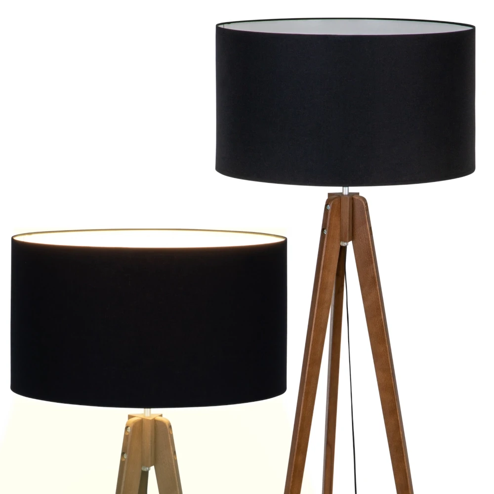 Lampa Podłogowa z Czarnym Abażurem