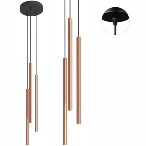 Lampa wisząca MODI czarno-miedziana styl loft 3xG9