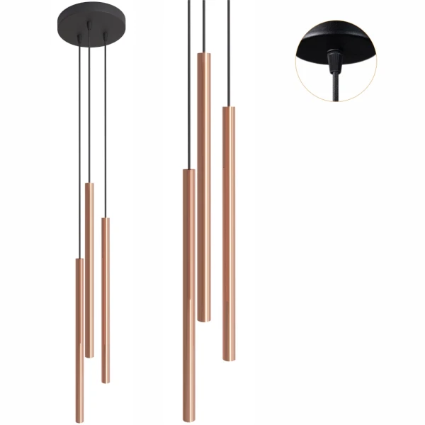 Lampa wisząca MODI czarno-miedziana styl loft 3xG9
