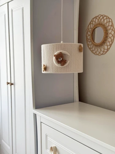 Ręcznie pleciony abażur ze sznurka bawełnianego - lampy dziecięcej w stylu boho