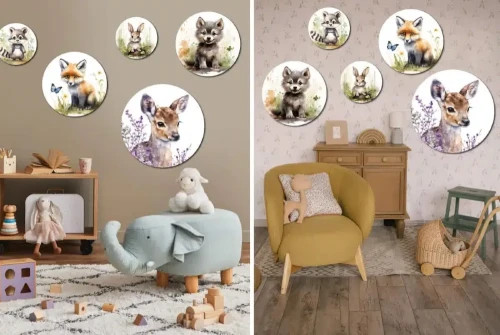 nowoczesne dekoracje ścienne koła do pokoju dziecka