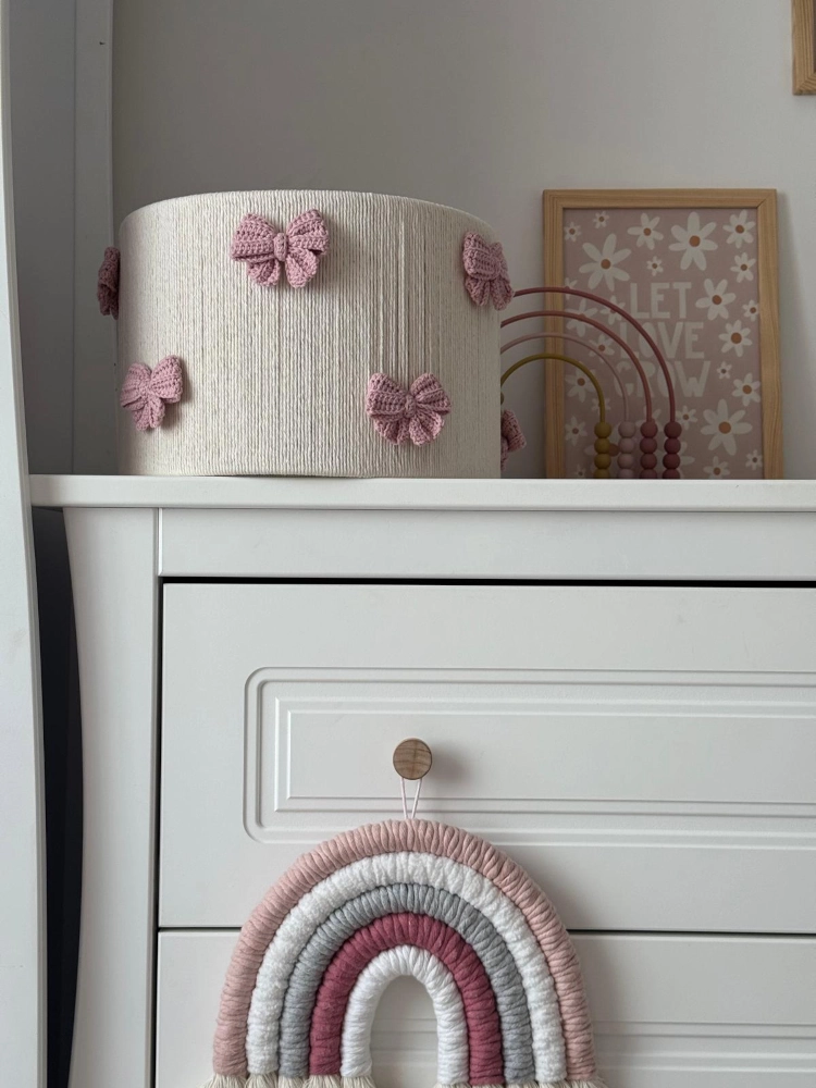 Lampa abażur handmade w kokardki