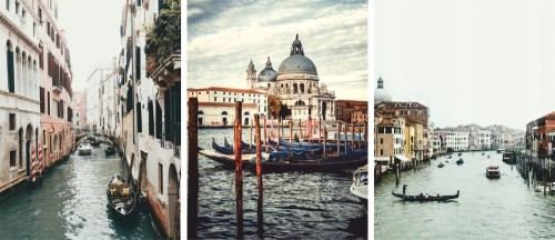 Plakaty Wenecja: Gondole, Kanały, Bazylika | Zestaw 3 Plakatów