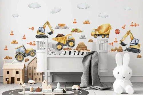Naklejki ścienne Maszyny Budowlane do pokoju chłopca