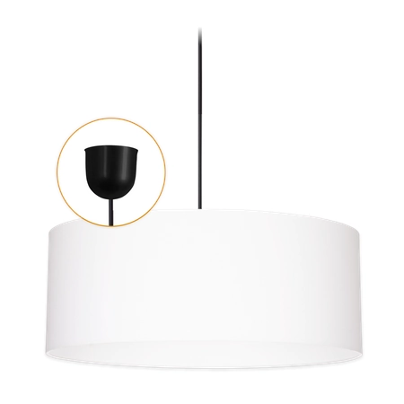 lampa wisząca z białym abażurem