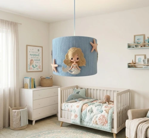 pokój dziecka morskie dodatki Lampa syrenka
