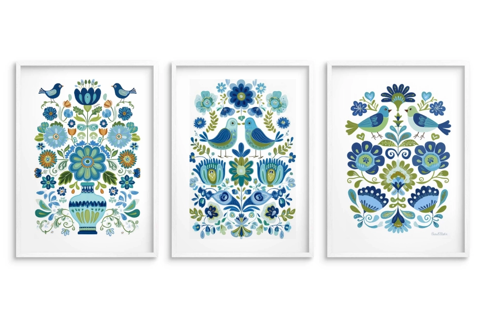 nowoczesny folklor, grafika ludowa zestaw