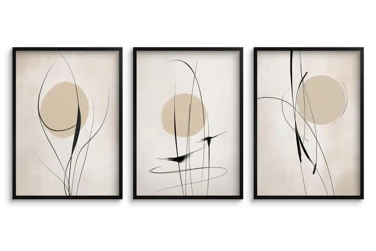 Abstrakcyjny tryptyk do gabinetu