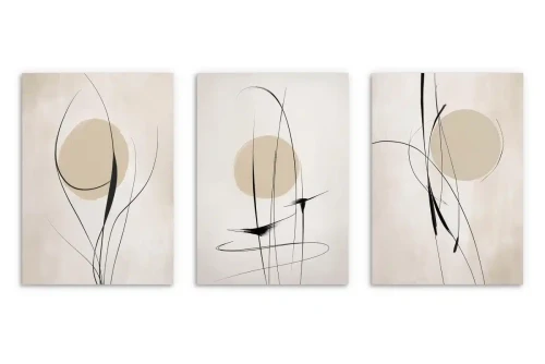 Zestaw plakatów Zen Garden | Abstrakcyjny tryptyk