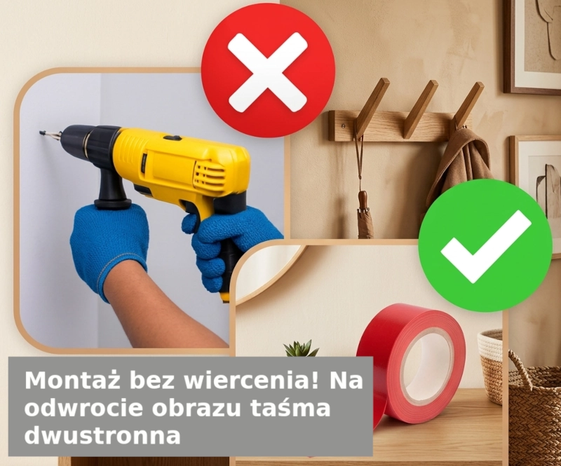 obrazy bez wiercenia dziur