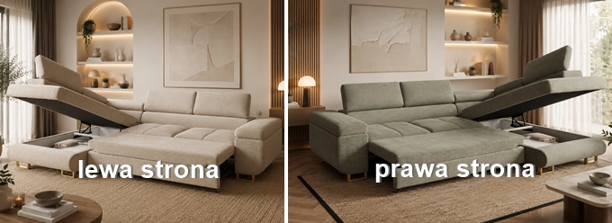 narożnik lewa lub prawa strona