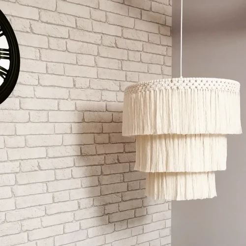 Lampa boho ze wzorkiem abażur sznurkowy 50