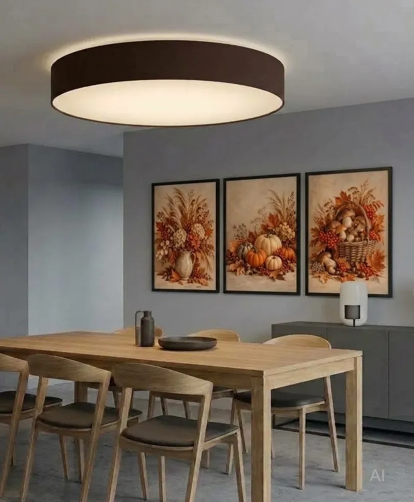 plafon sufitowy w kolorze brązowym średnica 70 cm