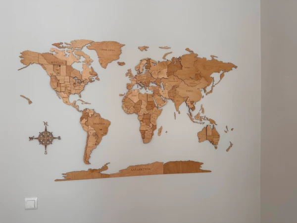 drewniana mapa świata 3d winchester