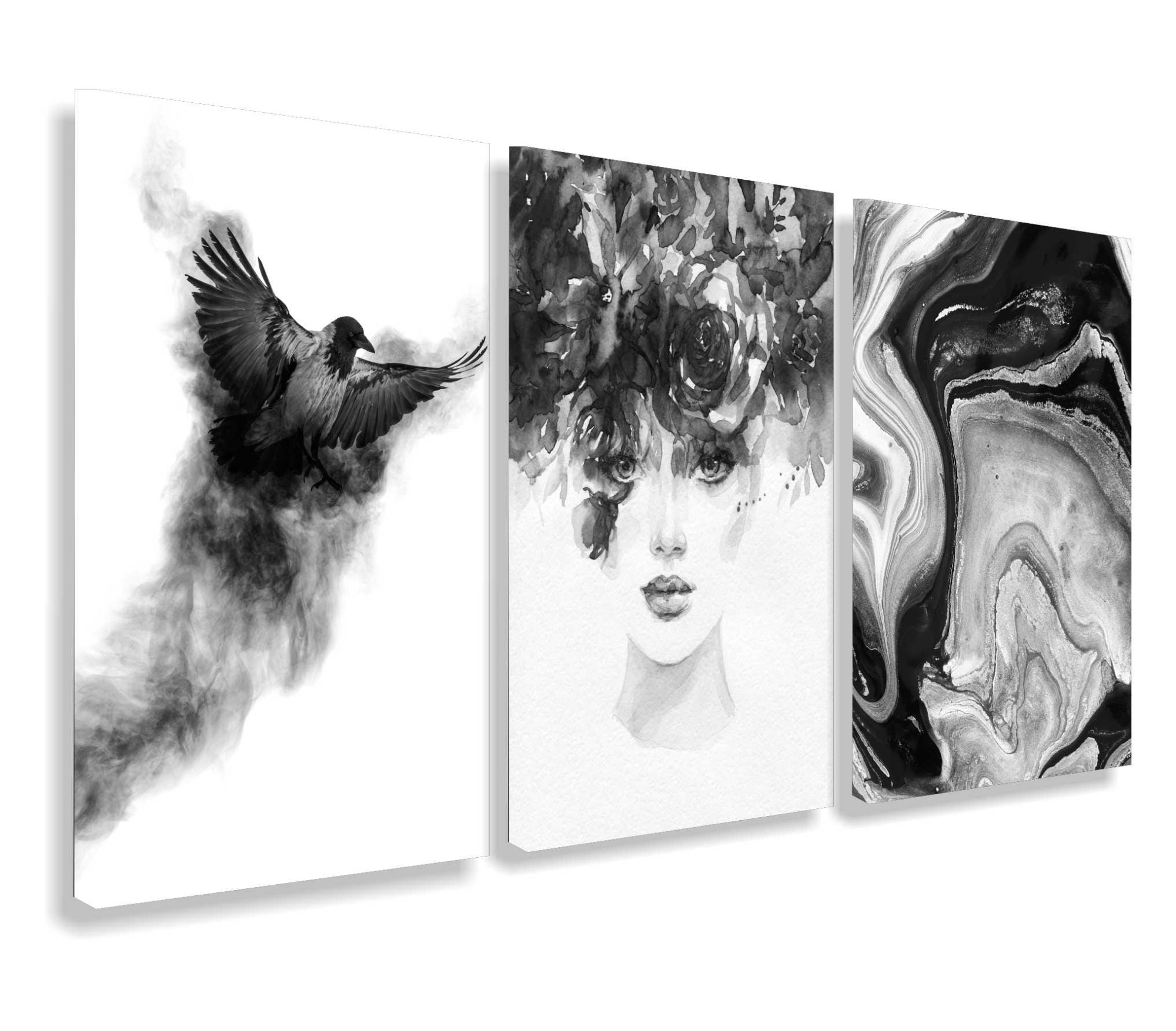 czarno biały zestaw obrazów