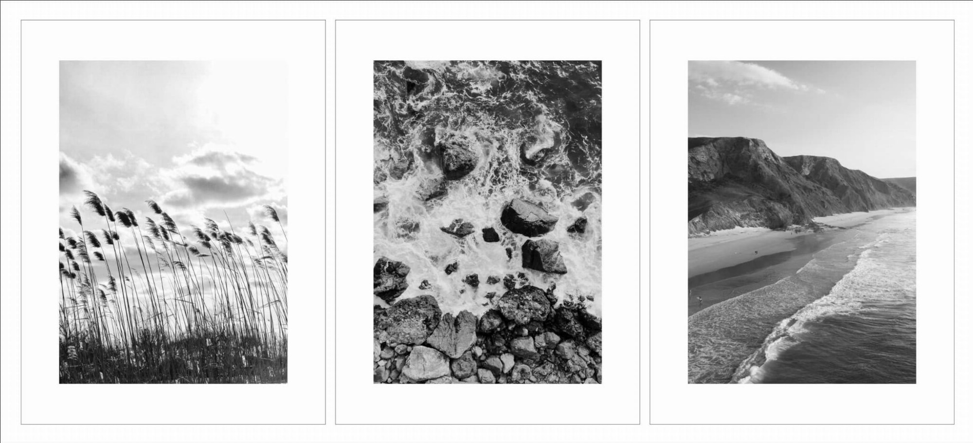 3 plakaty bez ramek czarno białe