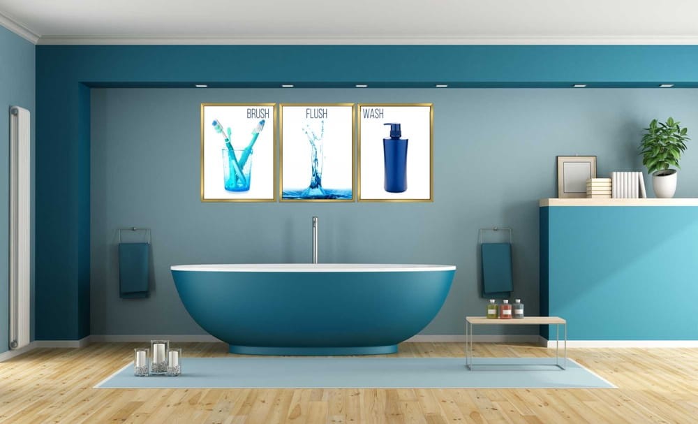 zestaw plakatów do łazienki