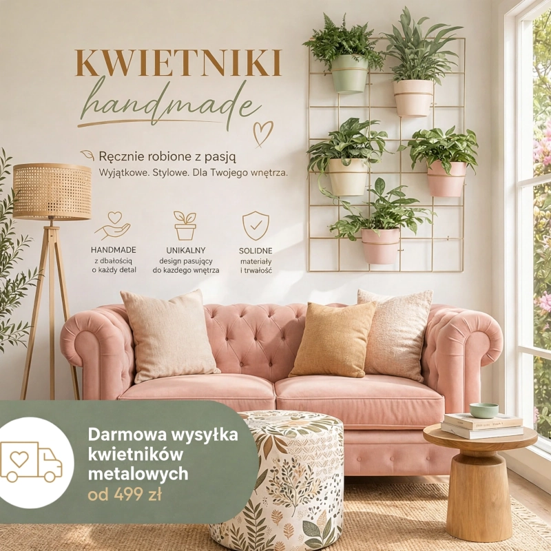 złoty metalowy kwietnik krata do salonu  