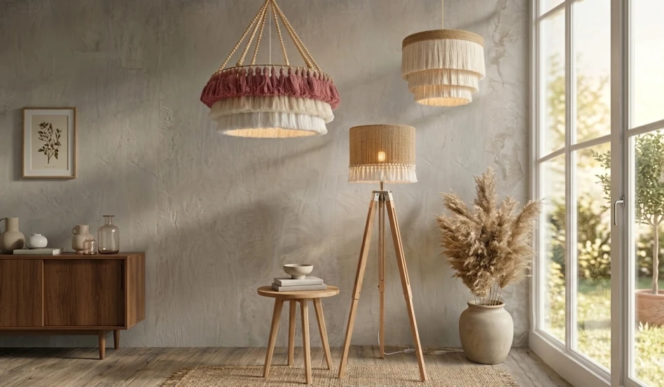lampy boho sznurkowe ręcznie robione